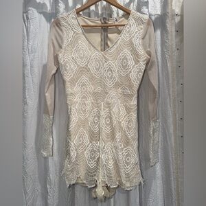 Elegant Lace Long Sleeve Romper